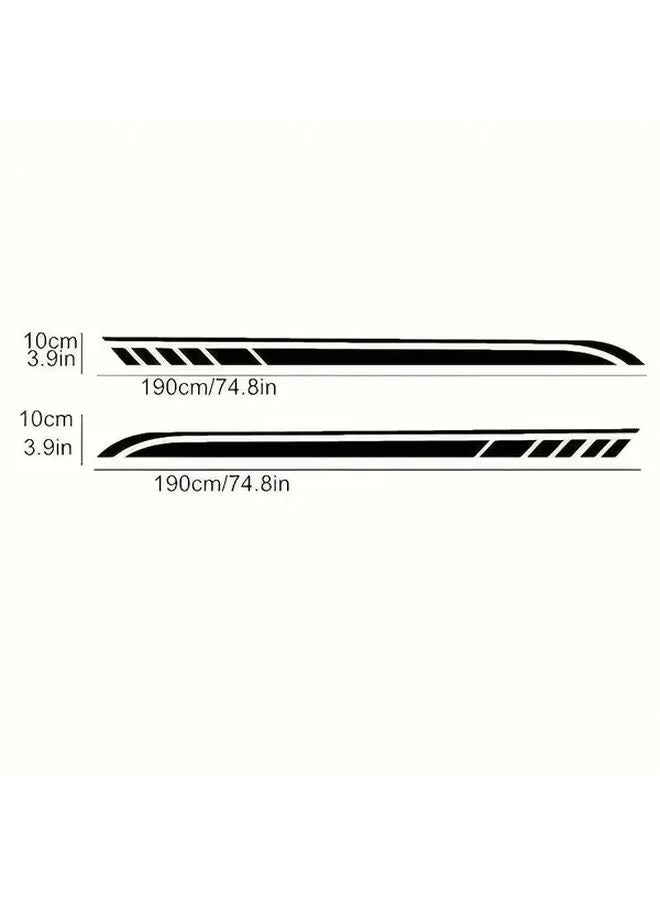 Black Car Side Stickers Glossy Aerodynamic Line Decals Easy Peel And Stick No Residue - Image 2